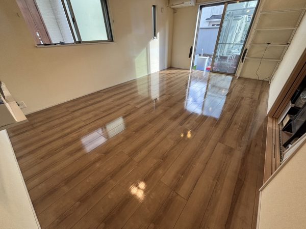 千葉県千葉市若葉区 フロアコーティング 剥離清掃 施工後 わんスマイルコート