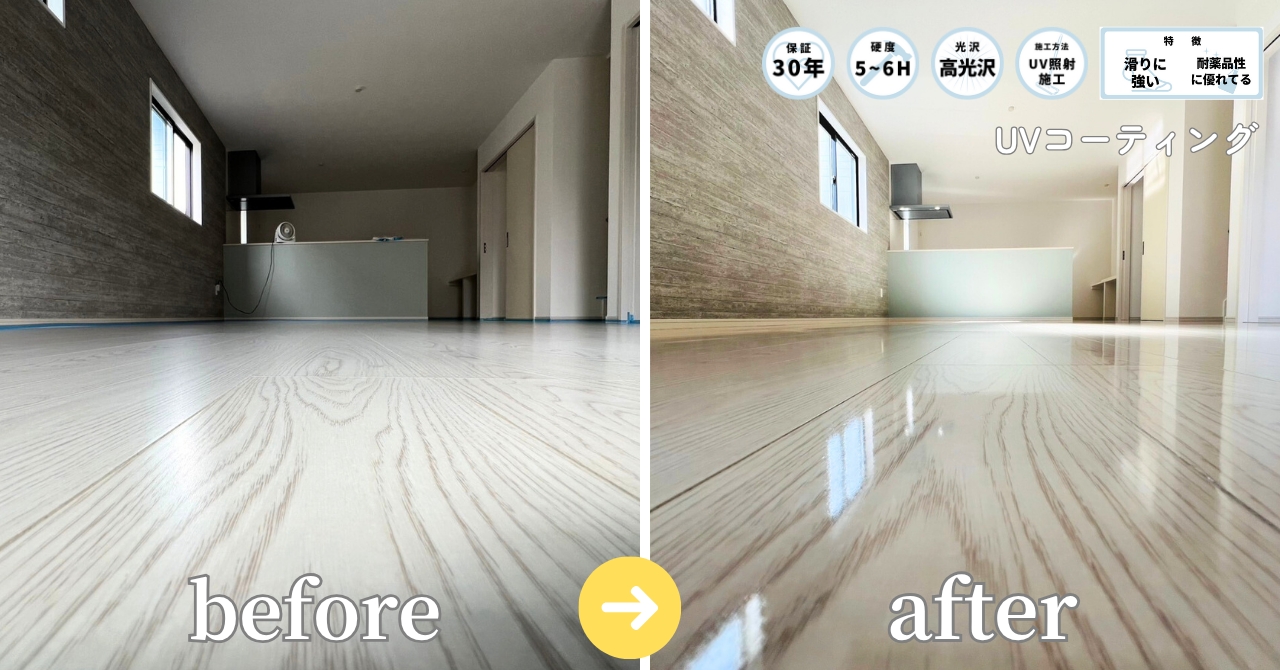 高光沢仕上がりUVコーティング