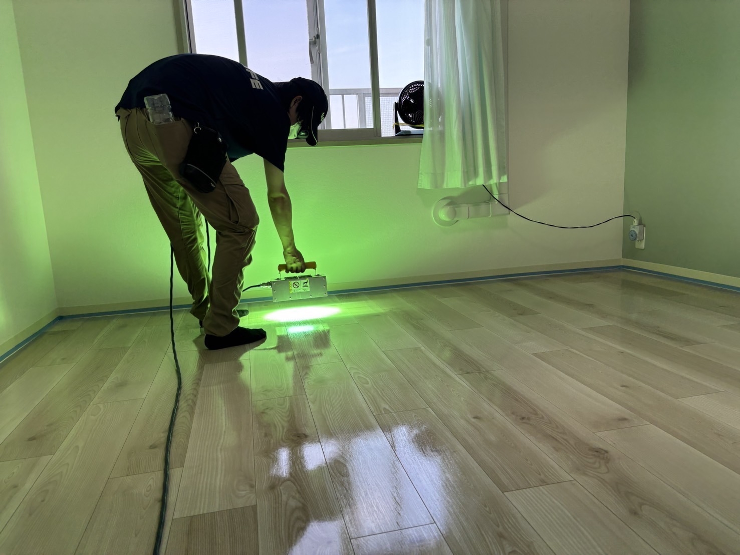 わんスマイルコート施工中の様子