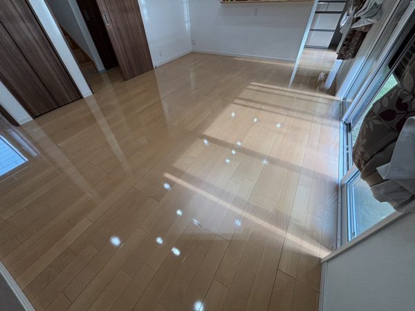 栃木県下都賀郡野木町友沼 フロアコーティング 施工後 わんスマイルコート