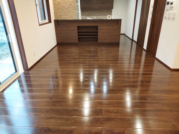 山形県東置賜郡高畠町 フロアコーティング 施工後 ガラスUVコーティング