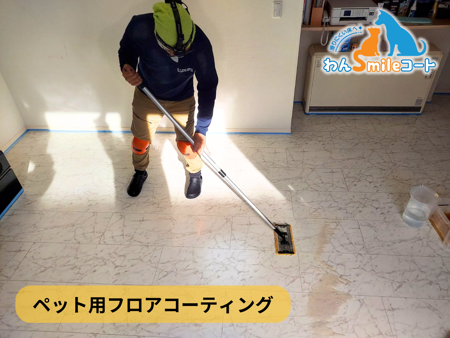 【福島県郡山市】ペット用フロアコーティング施工事例｜入居中戸建て　わんスマイルコート