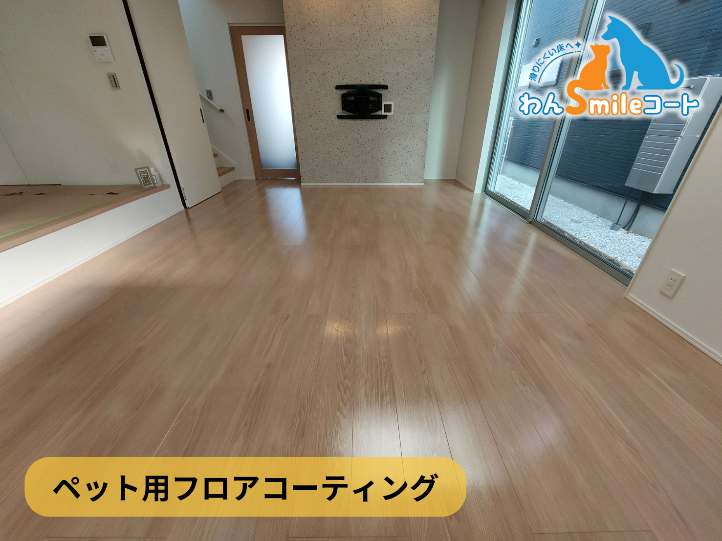 【神奈川県小田原市】ペット用フロアコーティング施工事例｜新築戸建　わんスマイルコート