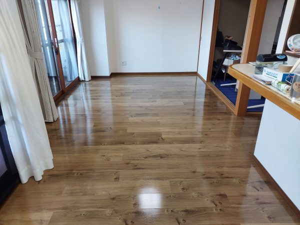 福島県郡山市 フロアコーティング 施工後 わんスマイルコート