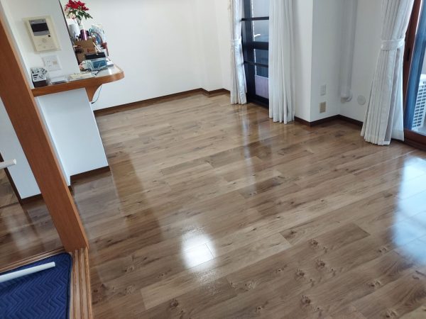 福島県郡山市 フロアコーティング 施工後 わんスマイルコート