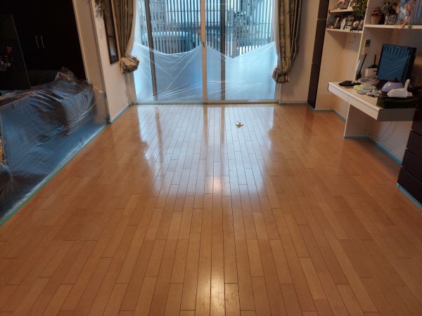 福島県郡山市 フロアコーティング 施工前の様子