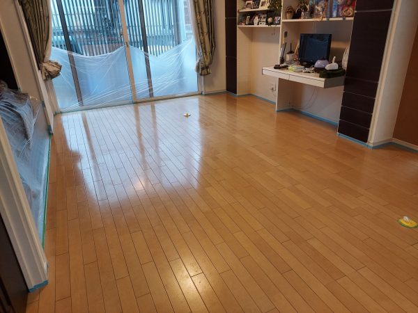 福島県郡山市 フロアコーティング 施工前の様子