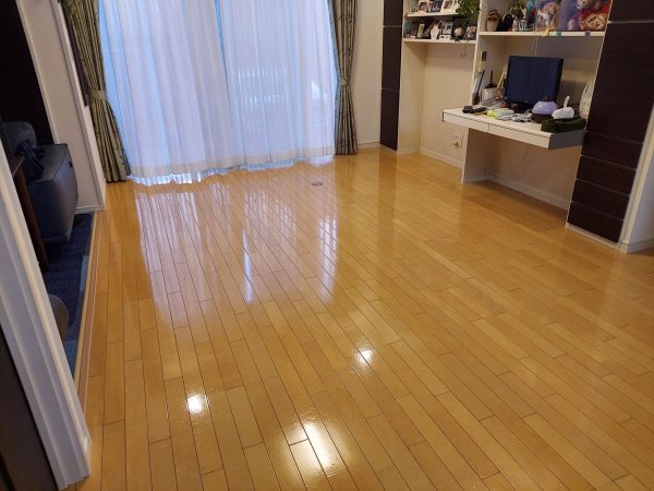 福島県郡山市フロアコーティング 施工後 わんスマイルコート