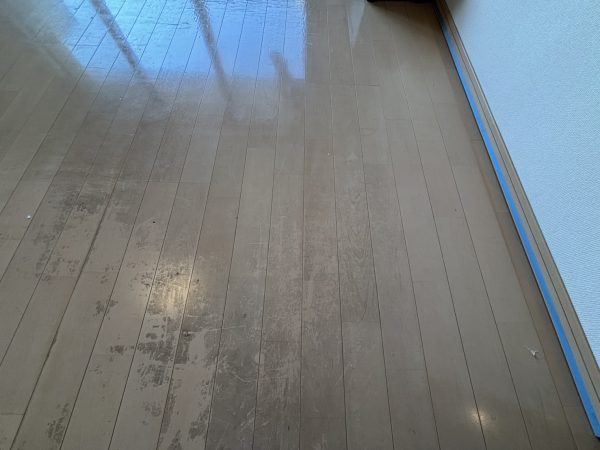 茨城県つくばみらい市 フロアコーティング 施工前の様子