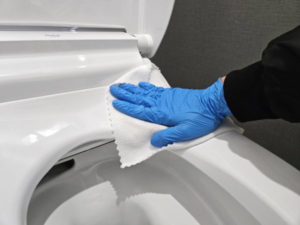 埼玉県新座市 フロアコーティング 施工中 わんスマイルコート