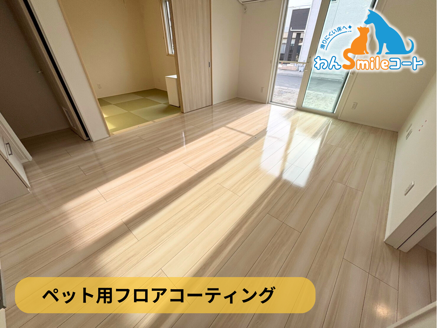 【山梨県甲府市】ペット用フロアコーティング施工事例｜新築戸建　わんスマイルコート