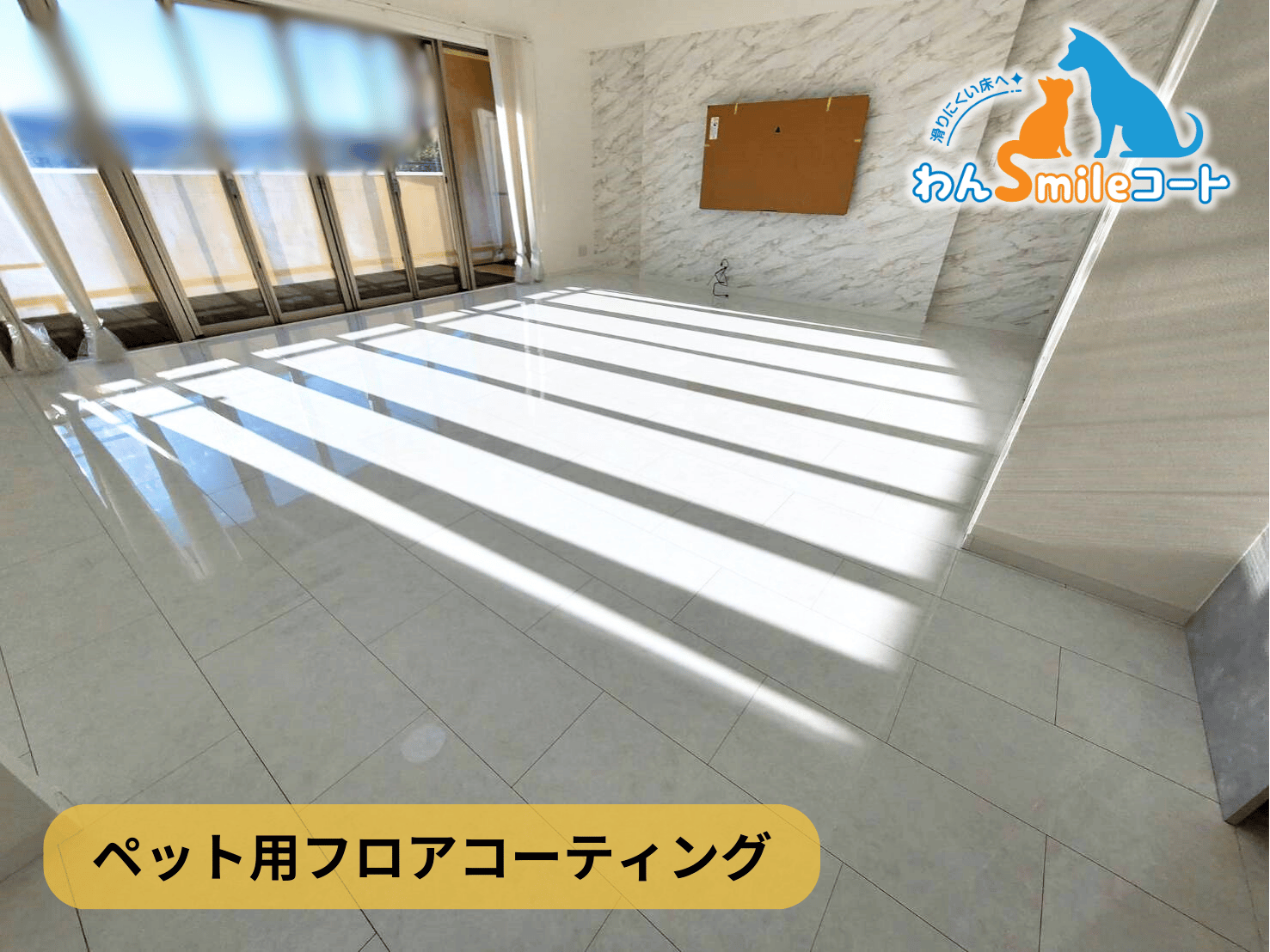 【神奈川県横浜市金沢区】ペット用フロアコーティング施工事例｜リノベーションマンション　わんスマイルコート