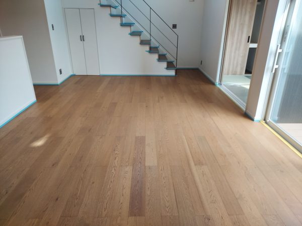 【福島県郡山市】ペット用フロアコーティング施工事例|新築戸建 わんスマイルコート 福島県郡山市 フロアコーティング 施工前の様子