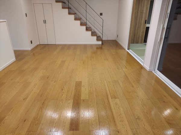 【福島県郡山市】ペット用フロアコーティング施工事例|新築戸建 わんスマイルコート 福島県郡山市 フロアコーティング 施工後 わんスマイルコート