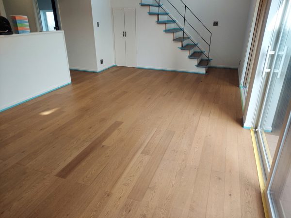 【福島県郡山市】ペット用フロアコーティング施工事例|新築戸建 わんスマイルコート 福島県郡山市 フロアコーティング 施工前の様子