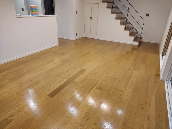 【福島県郡山市】ペット用フロアコーティング施工事例|新築戸建 わんスマイルコート 福島県郡山市 フロアコーティング 施工後 わんスマイルコート