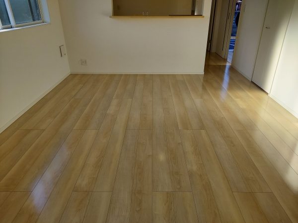 新潟市東区 フロアコーティング 施工後 わんスマイルコート