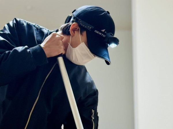 東京都足立区 フロアコーティング 施工中 ガラスUVコーティング