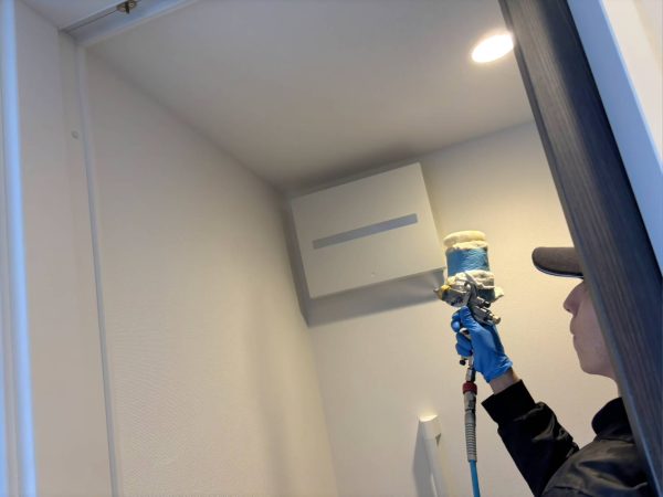 茨城県水戸市 ハイブリット光触媒コーティング　施工中