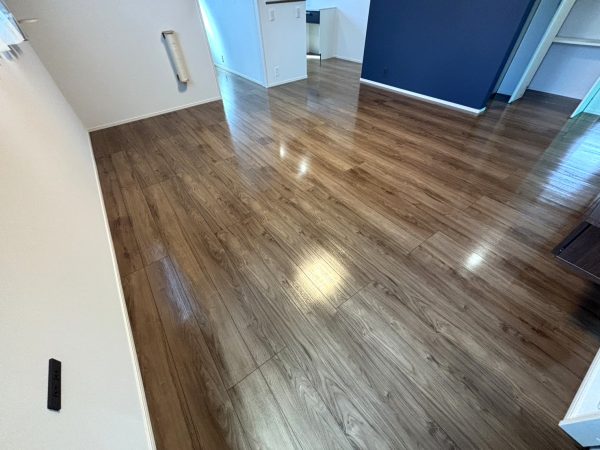栃木県佐野市 フロアコーティング 施工後 わんスマイルコート
