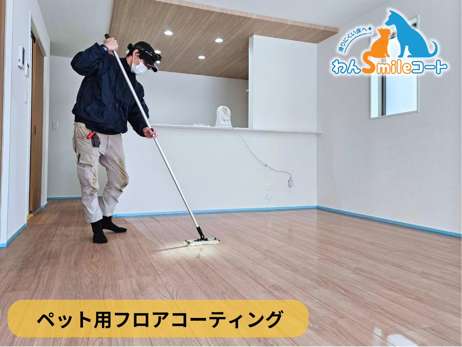 【埼玉県朝霞市】ペット用フロアコーティング施工事例｜新築戸建　わんスマイルコート