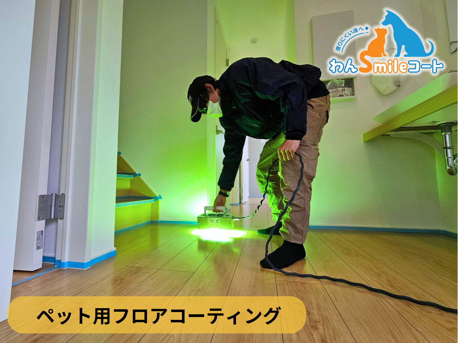 【神奈川県三浦郡】ペット用フロアコーティング施工事例|新築戸建 わんスマイルコート