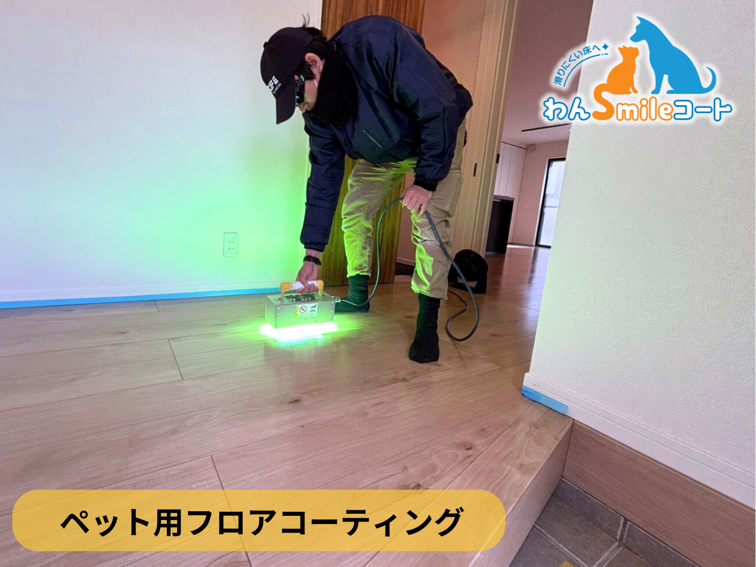 【神奈川県相模原市中央区】ペット用フロアコーティング施工事例｜新築戸建　わんスマイルコート
