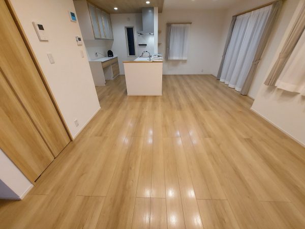 栃木県下野市 フロアコーティング 施工後 わんスマイルコートplus マット仕上り