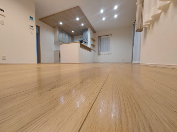 栃木県下野市 フロアコーティング 施工後 わんスマイルコートplus マット仕上り