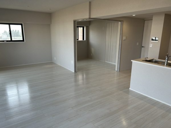 福島県福島市 フロアコーティング 施工後 ガラスUVコーティング 新築マンション(レーベンONETOWER)