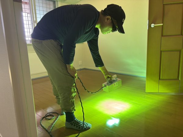 埼玉県さいたま市中央区 フロアコーティング 施工中の様子