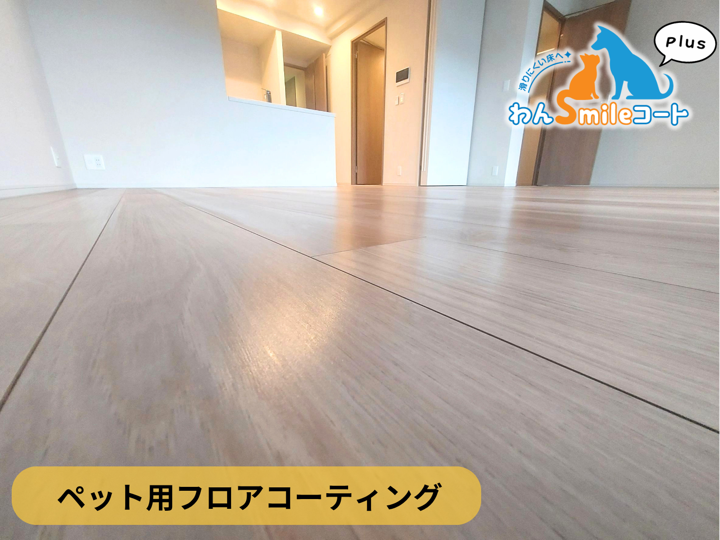 【神奈川県川崎市幸区】ペット用フロアコーティング施工事例｜新築マンション(CENTRAL AIR RESIDENCE Ⅱ) わんスマイルコートplus