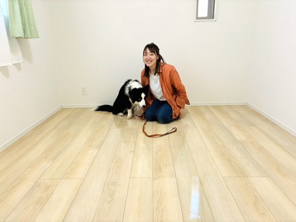 福島県郡山市大槻町 フロアコーティング 　わんスマイルコート　施工後　お客様の様子