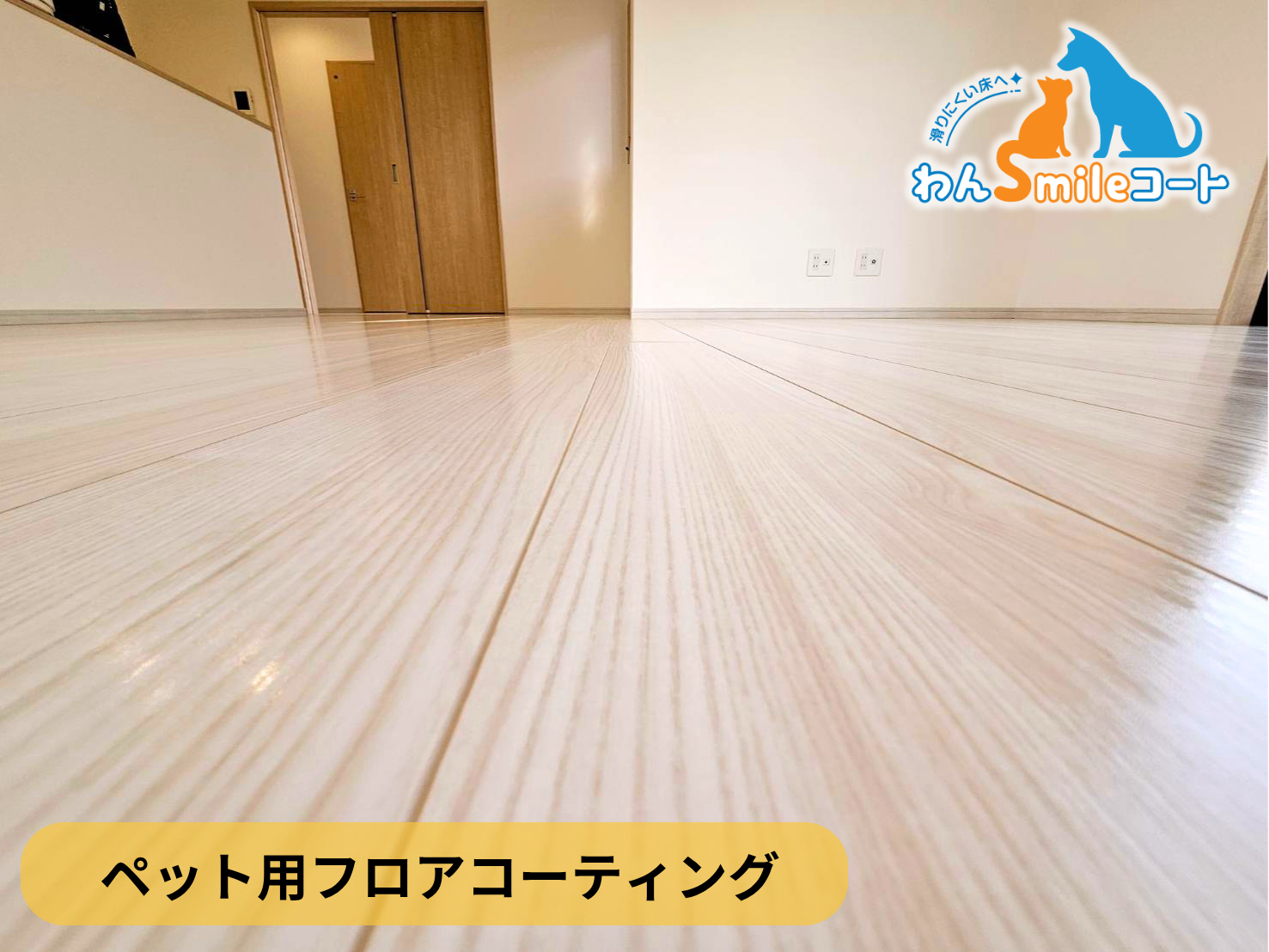 【千葉県八街市】ペット用フロアコーティング施工事例｜新築戸建て　わんスマイルコート