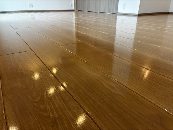 栃木県佐野市 フロアコーティング 施工後 わんスマイルコート