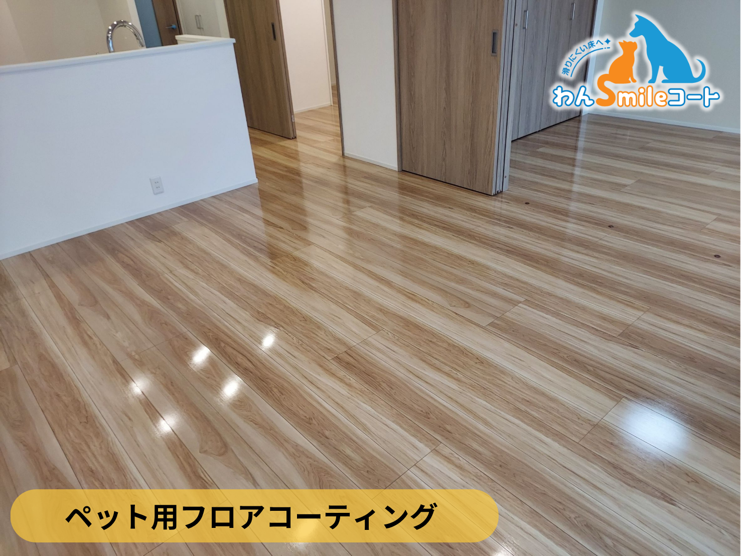 【埼玉県川口市】ペット用フロアコーティング施工事例｜新築戸建て　わんスマイルコート