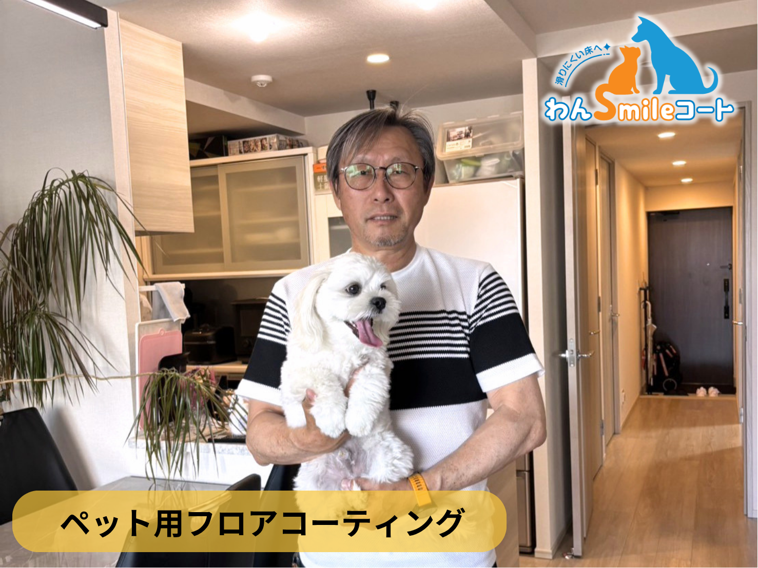 【埼玉県鴻巣市】ペット用フロアコーティング施工事例|入居中マンション わんスマイルコート