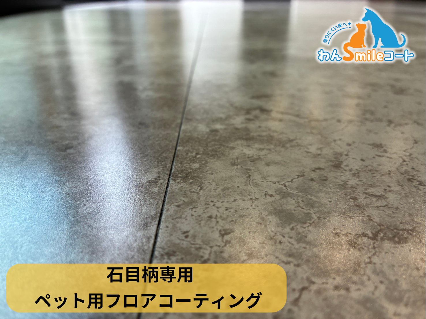【埼玉県さいたま市見沼区】ペット用フロアコーティング施工事例｜新築戸建て　わんスマイルコート(石目柄)