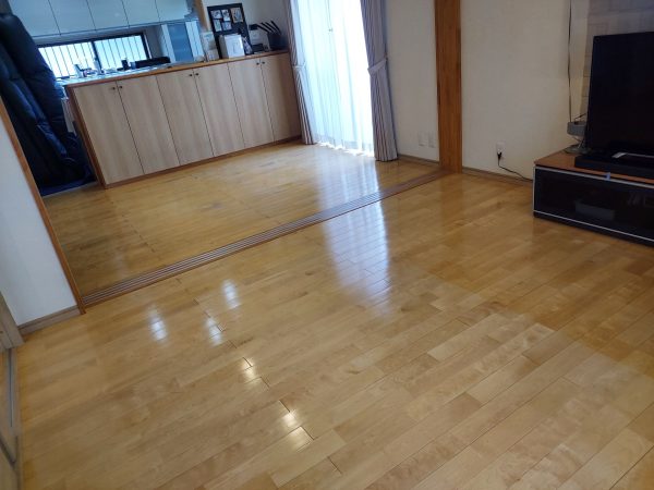 静岡県富士市 フロアコーティング 施工後 わんスマイルコートplus マット仕上り