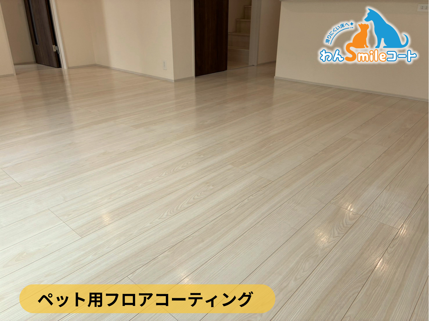 【埼玉県川越市】ペット用フロアコーティング施工事例｜新築戸建て　わんスマイルコート