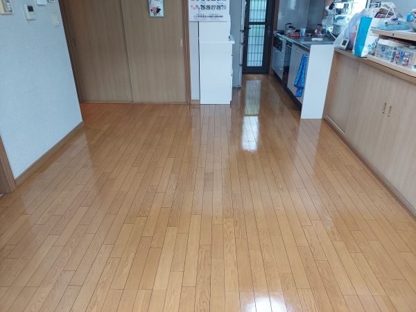 東京都昭島市 フロアコーティング 施工後 ガラスUVコーティング