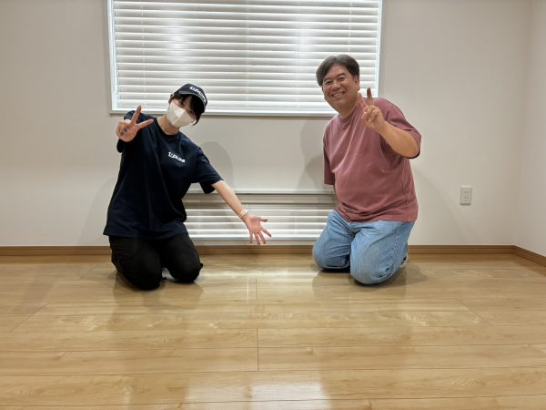 福島県郡山市 フロアコーティング 施工後　お客さマの様子