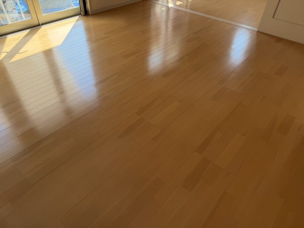 福島県福島市 フロアコーティング 施工後 わんスマイルコートplus マット仕上り