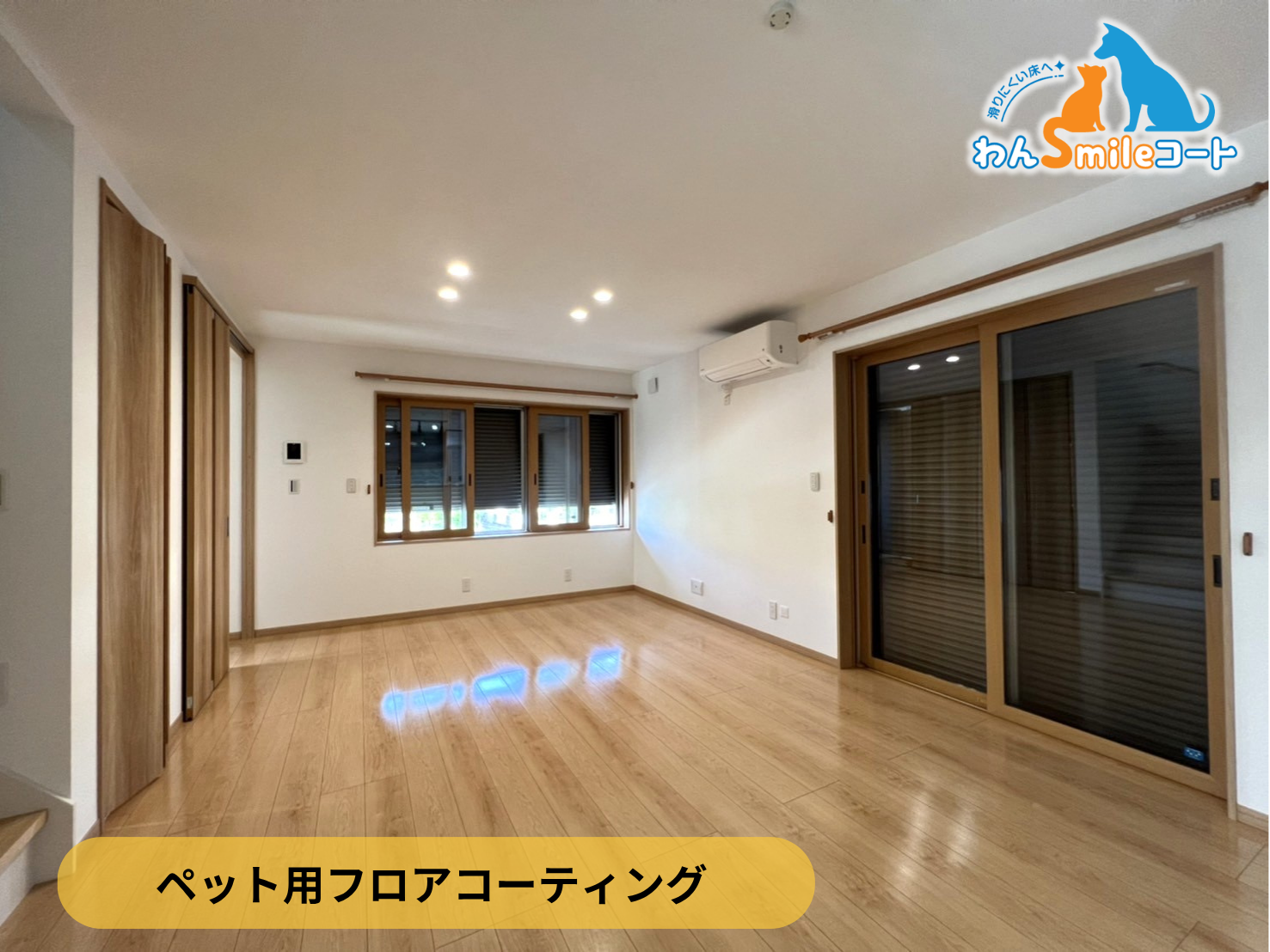 【宮城県仙台市青葉区】ペット用フロアコーティング施工事例｜新築戸建マンション　わんスマイルコート