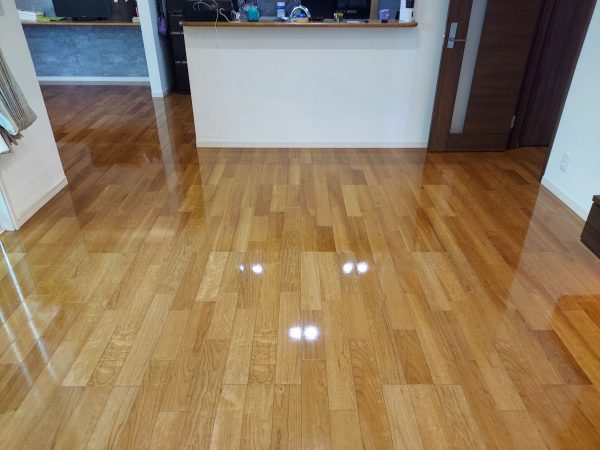 群馬県佐波郡 フロアコーティング 施工後 わんスマイルコート