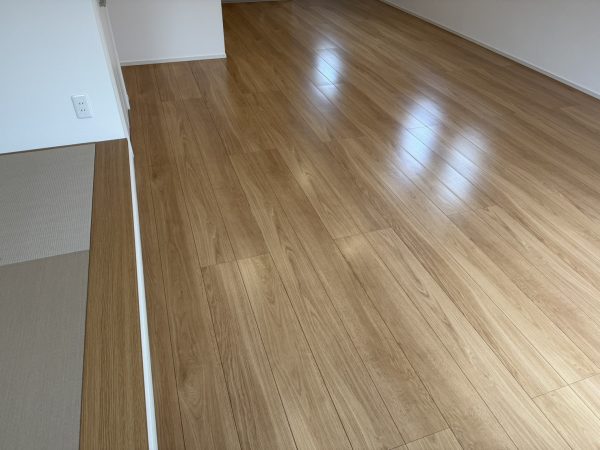 茨城県水戸市 フロアコーティング 施工後 わんスマイルコートplus マット仕上り