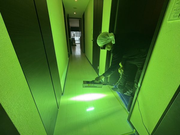 千葉県流山市 フロアコーティング 施工中の様子