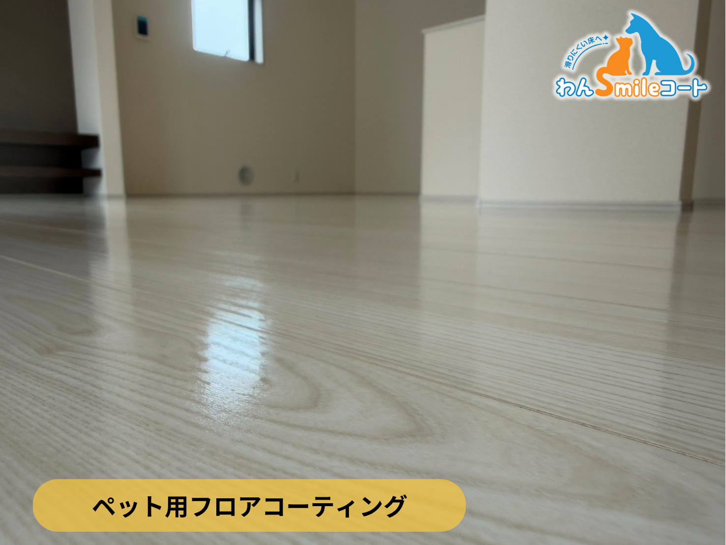 【福島県福島市】新築戸建てにわんスマイルコートを施工|愛犬の滑り対策におすすめのペット用フロアコーティング