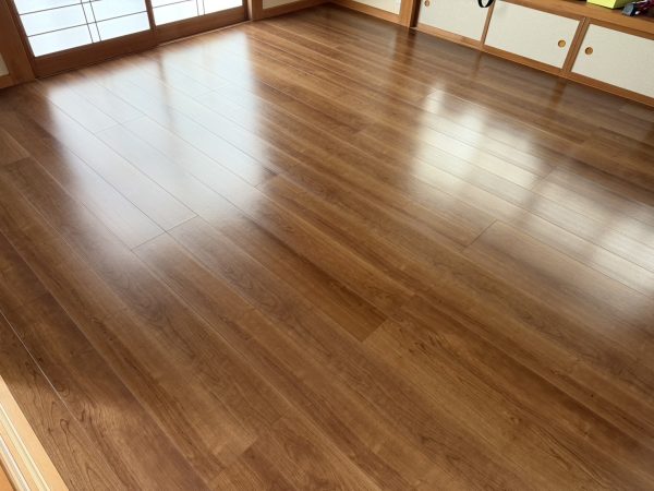 栃木県那須塩原市 フロアコーティング 施工後 わんスマイルコートplus マット仕上り